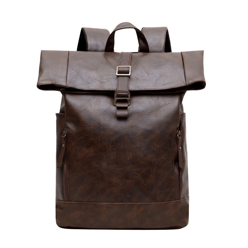 Vintage Leather Rolltop Backpack Bowlift