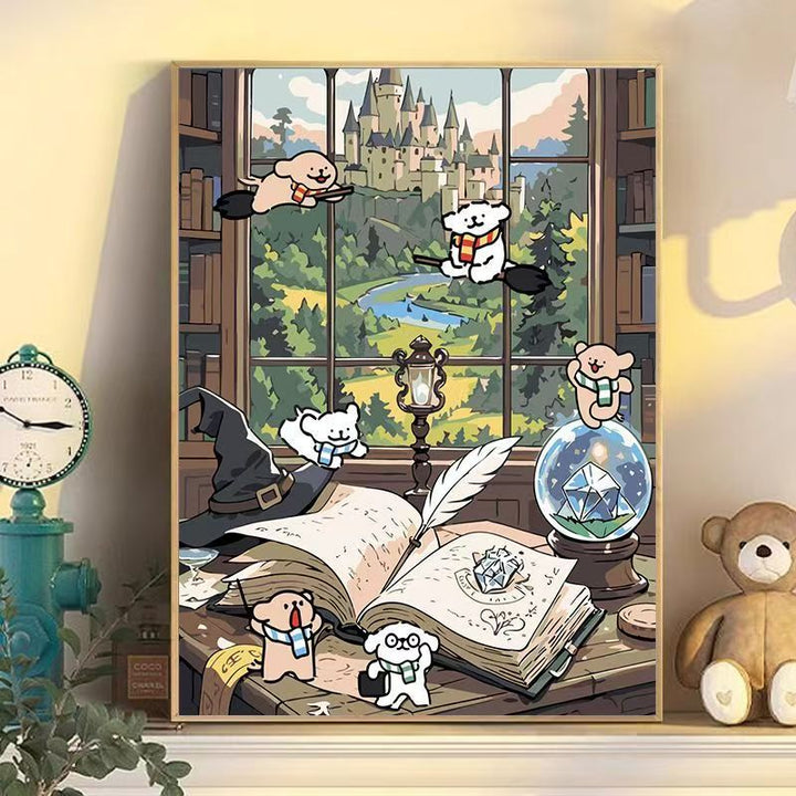 Playful Cartoon Dog Wall Art Bowlift
