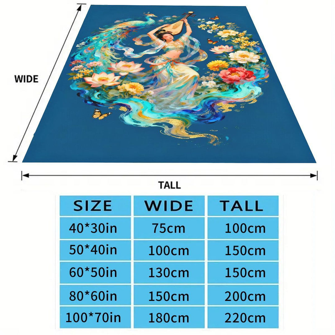 Artistic Cultural Print Fleece Throw Blanket