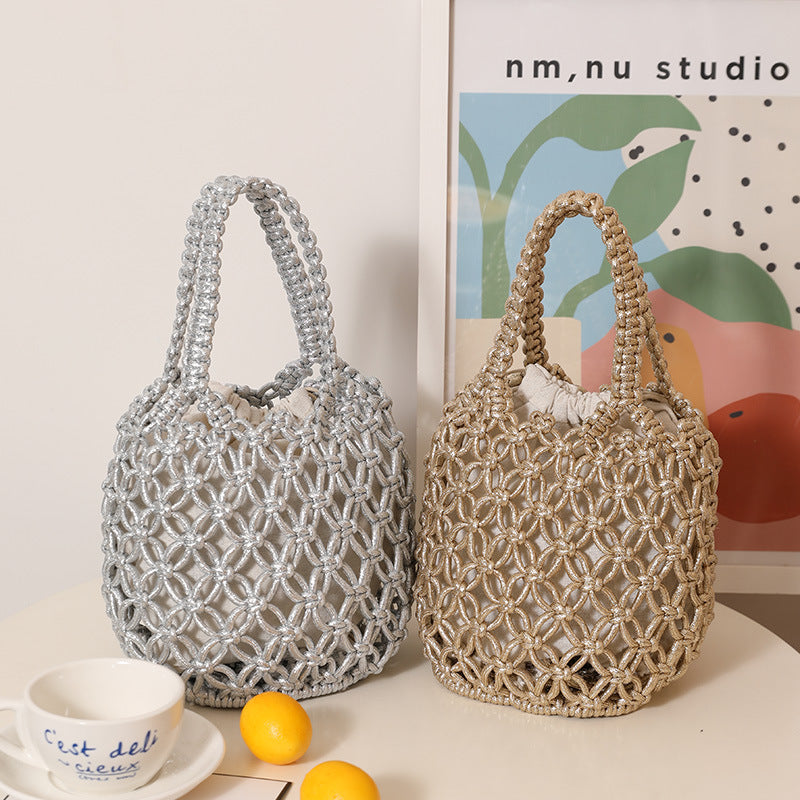 Trendy Shopper Bag with Unique Mesh Design Bowlift
