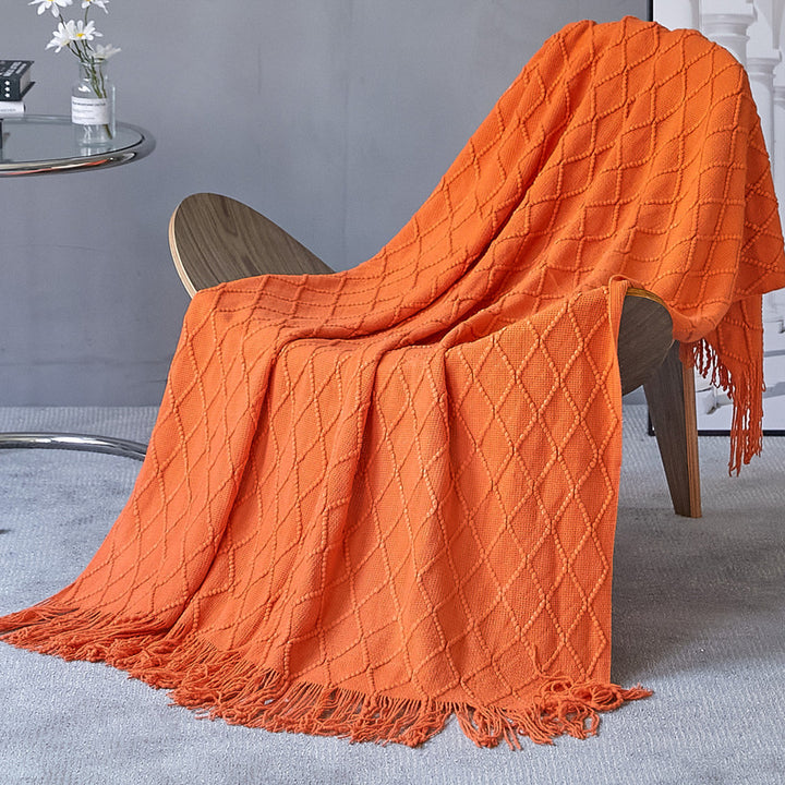 Women’s knitted blanket with textured wave pattern Bowlift
