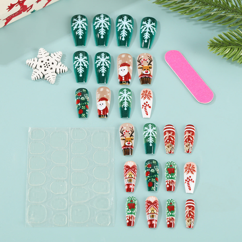 Artificial Nails Set with Festive Christmas Designs Bowlift