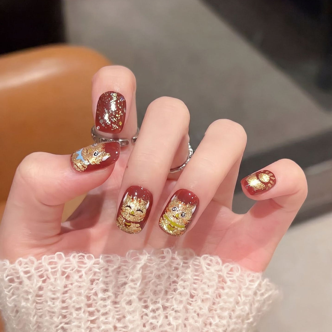 Decorative Cat-Themed Nail Art Set Bowlift
