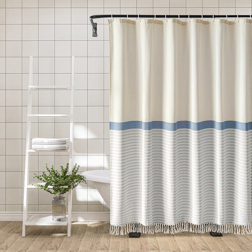 Elegant Textured Shower Curtain Bowlift