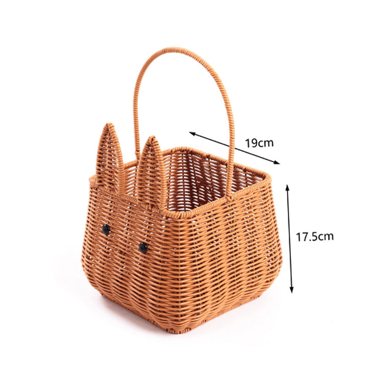 Decorative Animal-Shaped Woven Storage Basket Bowlift