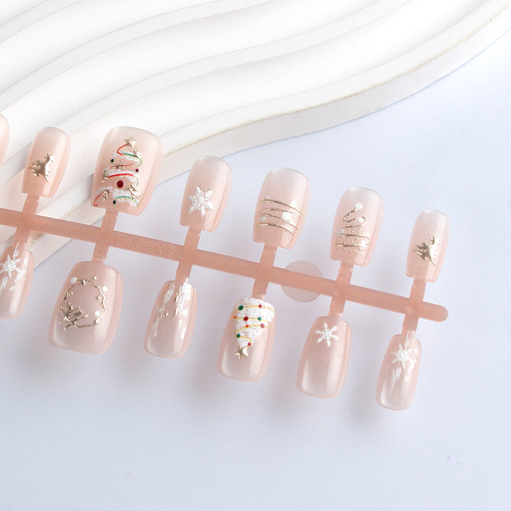 Artistic Holiday-Themed Press-On Nails Bowlift