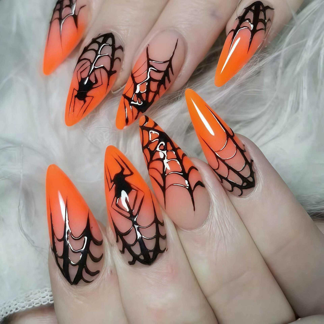 Artful Ghost-Themed Press-On Nails Bowlift