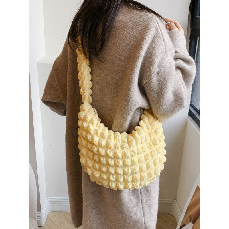 WoTextured Fabric Hobo Bag Bowlift