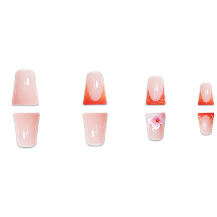 Floral Accent Press-On Nail Set Bowlift