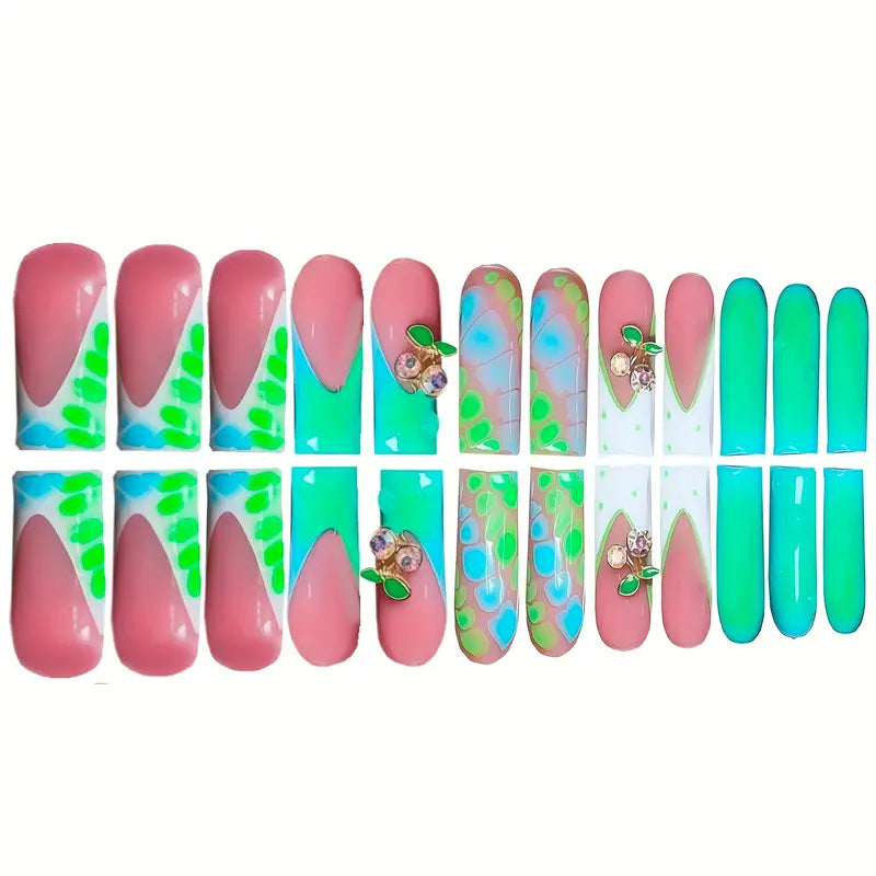 Artistic Floral-Inspired Press-On Nail Set Bowlift