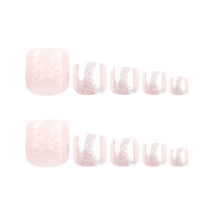Artful toenail art with bow accents Bowlift