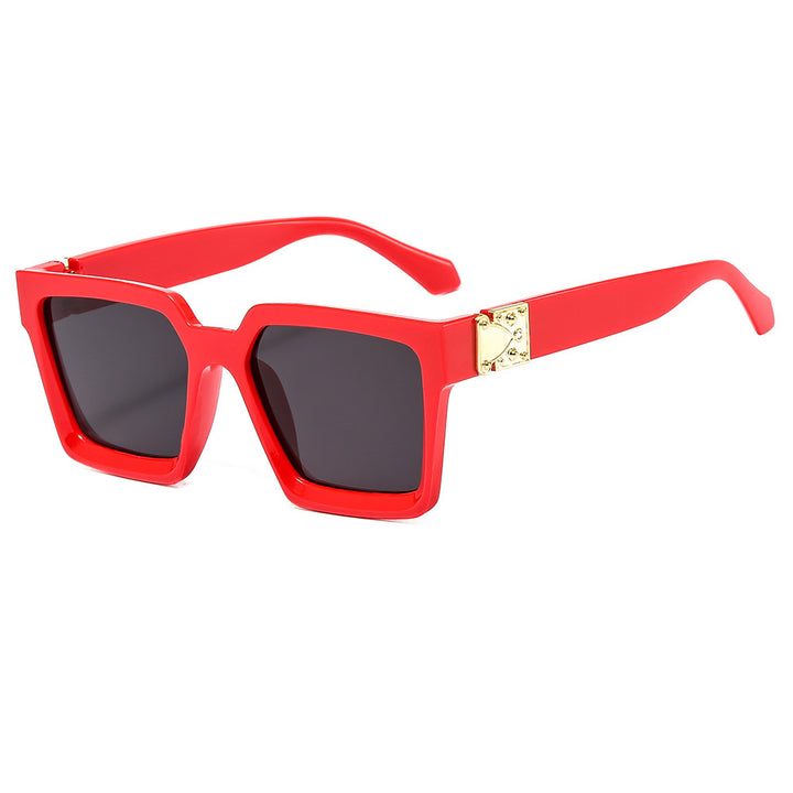 Women stylish square sunglasses with golden accents Bowlift