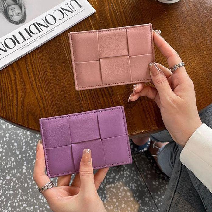 Woven Leather Card Holder Bowlift