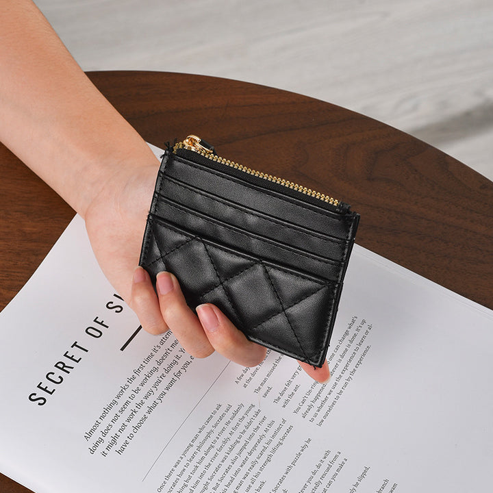 Quilted Leather Card Holder Bowlift