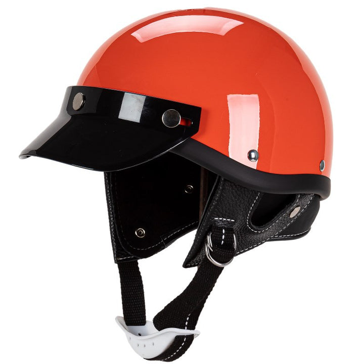 Classic Motorcycle Half-Helmet with Visor Bowlift