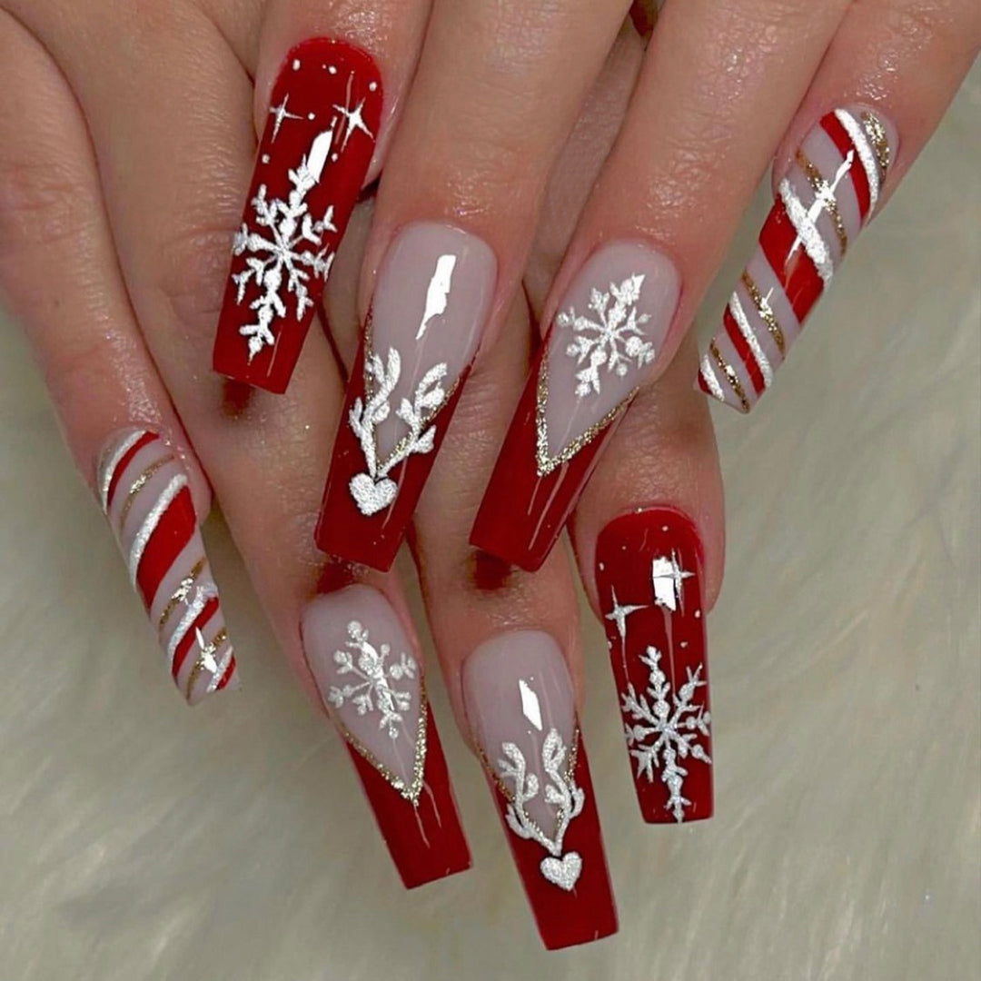 Artificial nail set with elegant pointed accents Bowlift