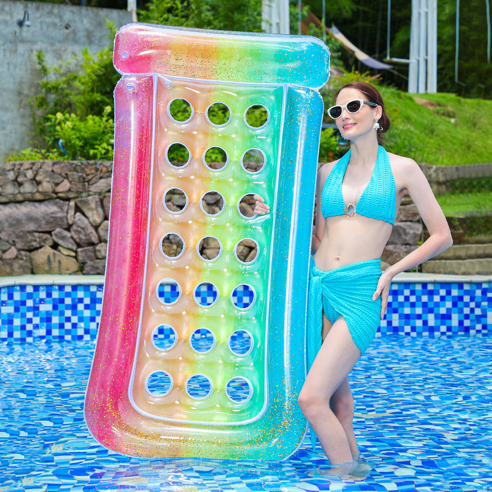 Women's Inflatable Comfort Pool Lounge with Integrated Drink Holders Bowlift