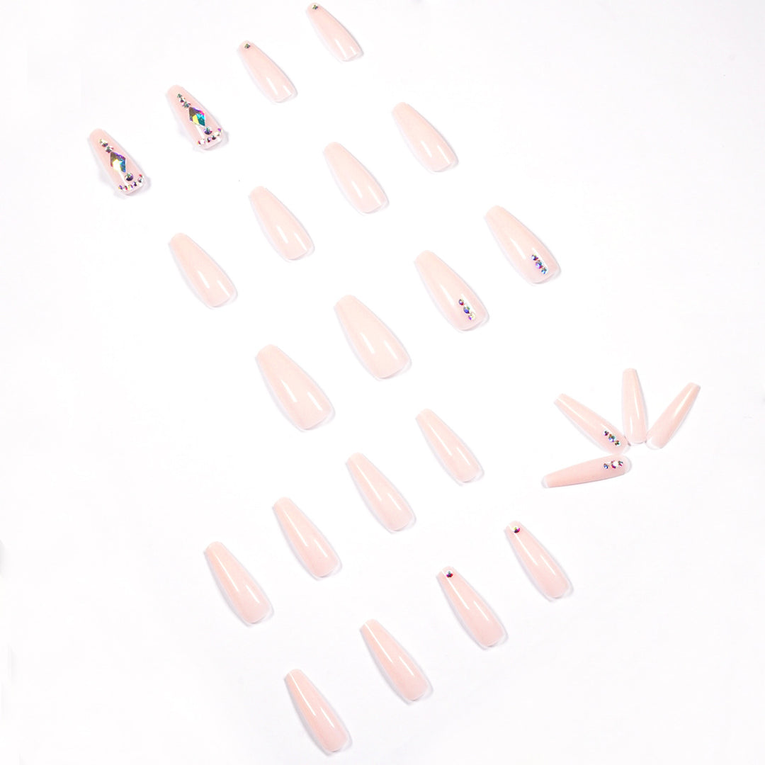 Glamorous nail extensions with rhinestone embellishments Bowlift