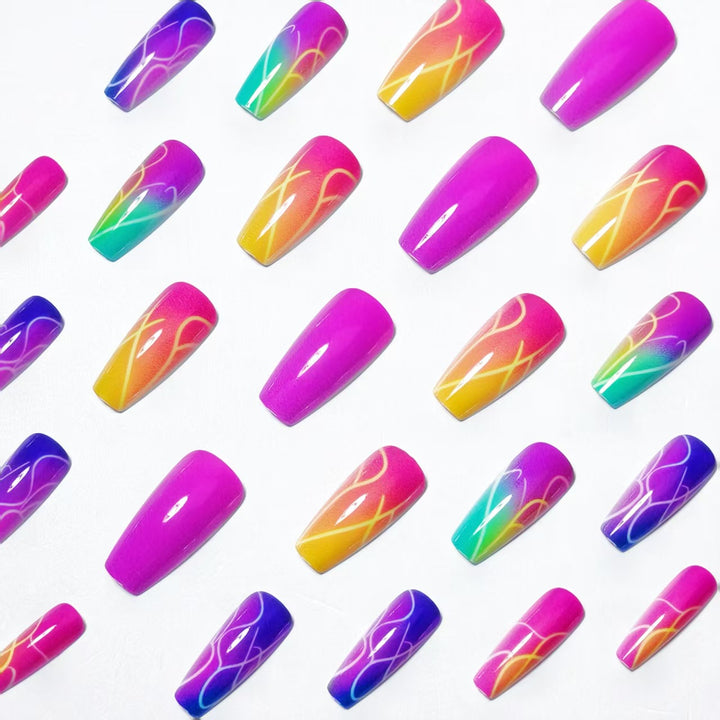 Colorful Gradient Nail Art Bowlift