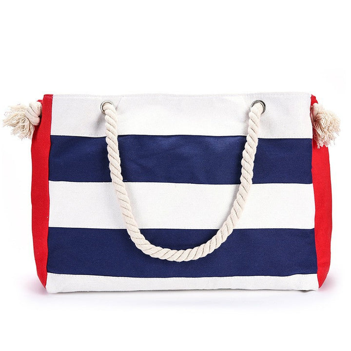 Shopping bag with maritime stripes and robust rope handles Bowlift
