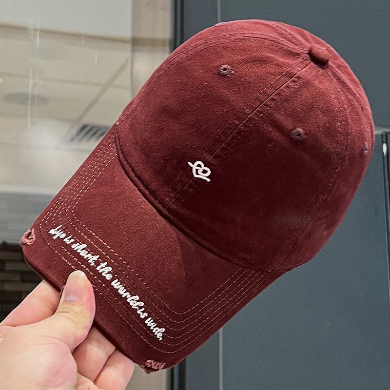 Women's Distressed Vintage Style Baseball Cap Bowlift