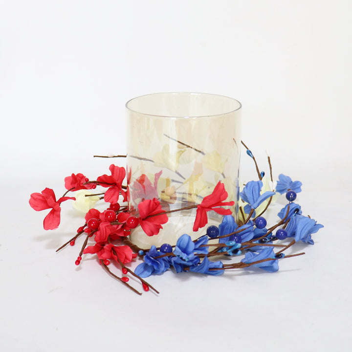 Unisex handmade flower crown for wall and door made of artificial flowers on a wicker base Bowlift