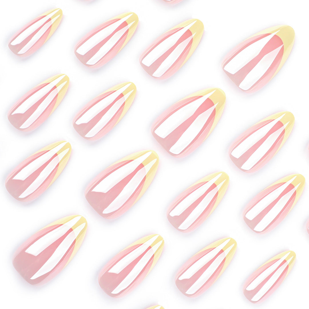 Artful Nail Extensions with Shimmering Ombre Effect Bowlift