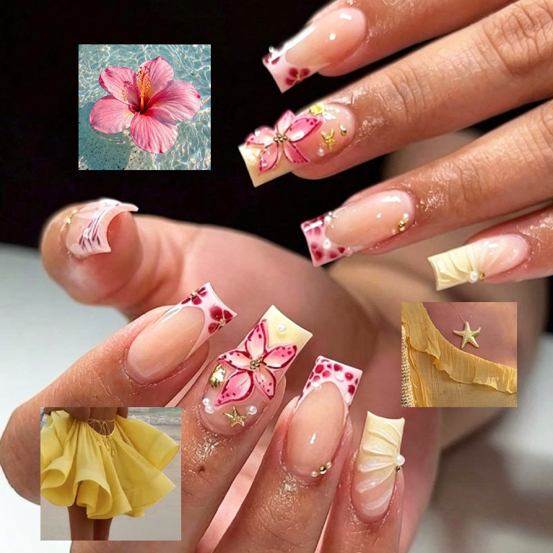 Floral Design Press-On Nail Tips Bowlift