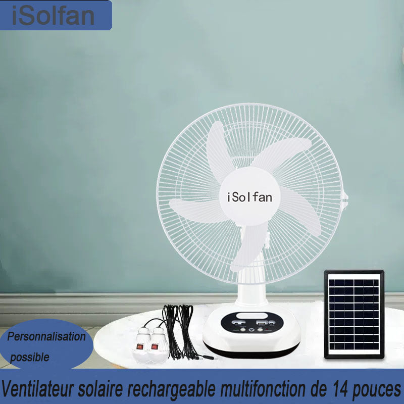 Ladies solar-powered table fan with remote control and variable speed regulation module Bowlift
