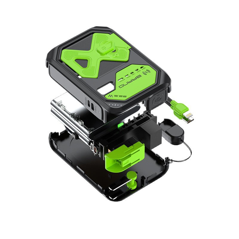 Portable power bank with dual fast charging function and intelligent cable management Bowlift
