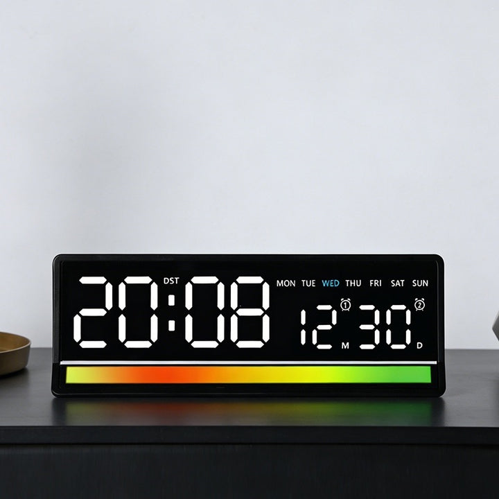 Digital alarm clock with clear LED display and date display Bowlift