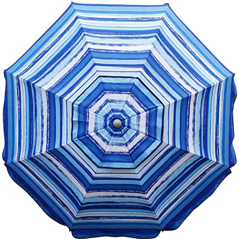 Women's Striped Sun Umbrella with Stable Ground Anchoring Bowlift