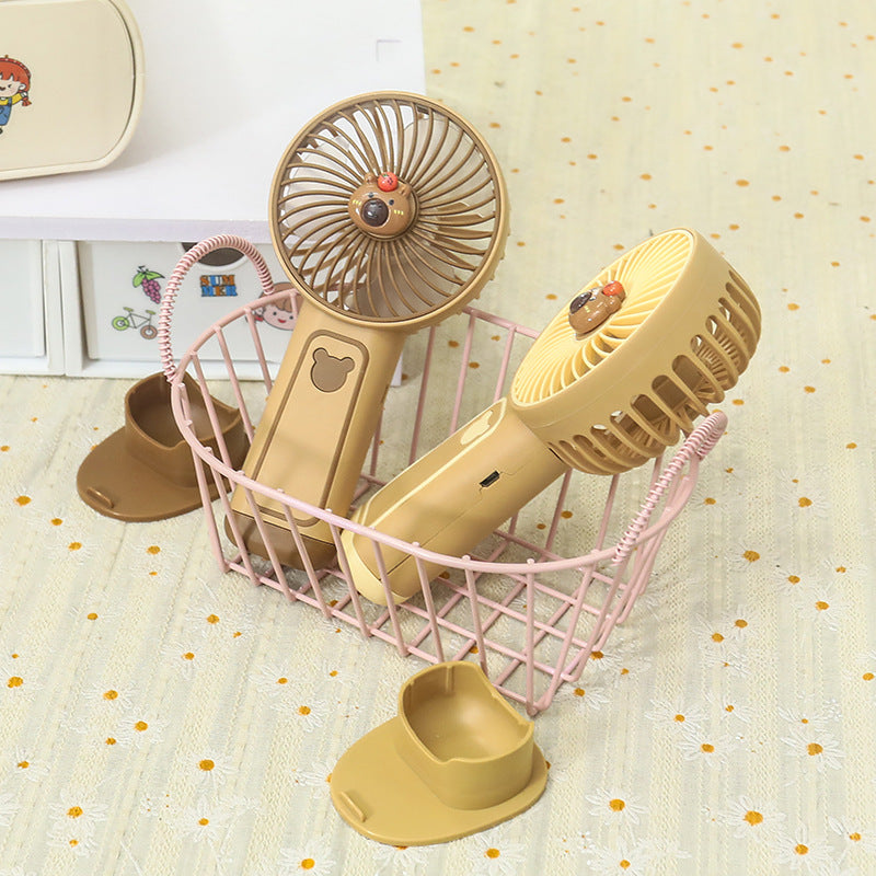 Women Portable Mini Fan with Cute Bear Design Bowlift