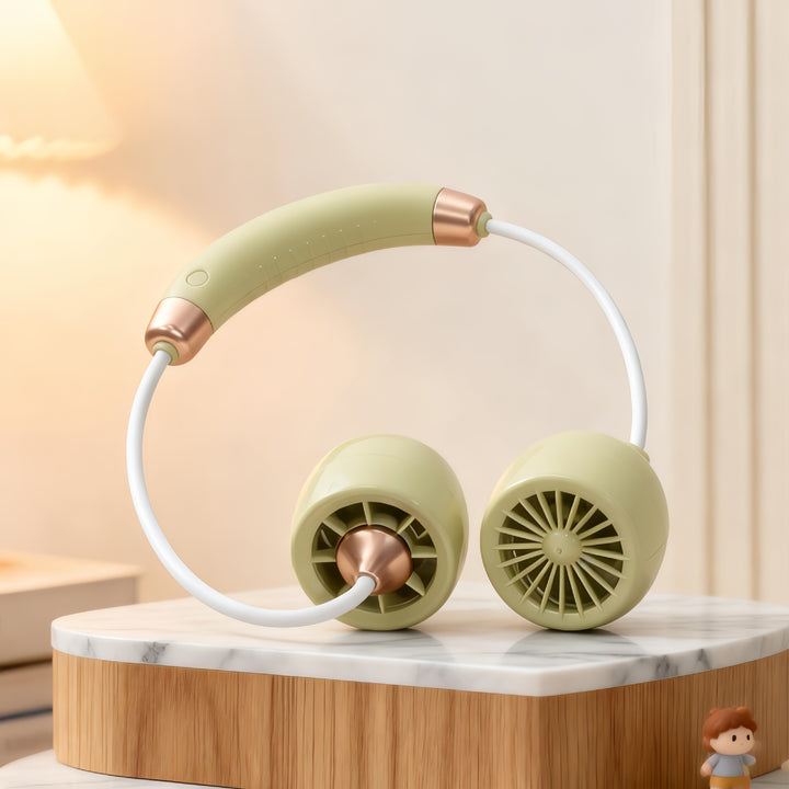 Women Portable Neck Fan with Flexible Design and Integrated USB Port Bowlift
