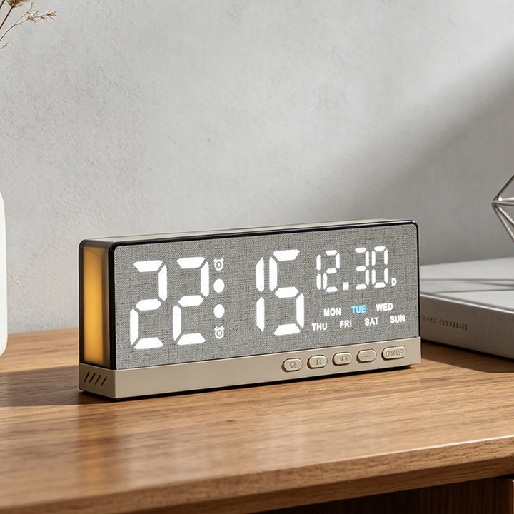 Digital radio alarm clock with large LED display and multifunctional settings Bowlift