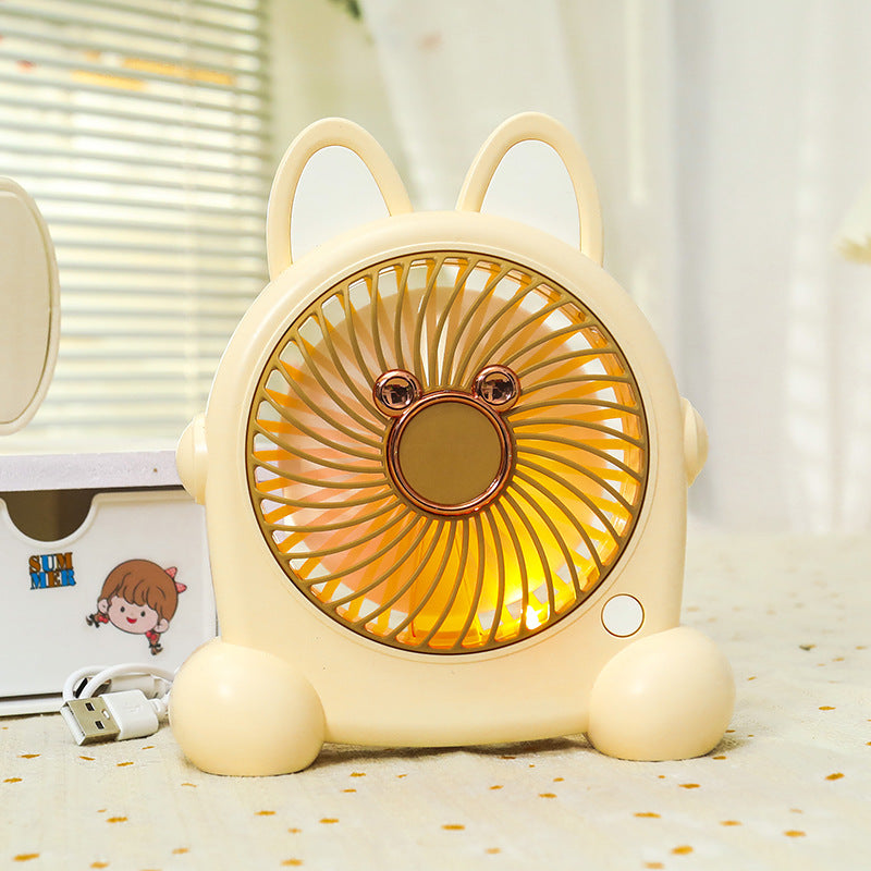 Women Portable Table Fan with LED Lighting Bowlift