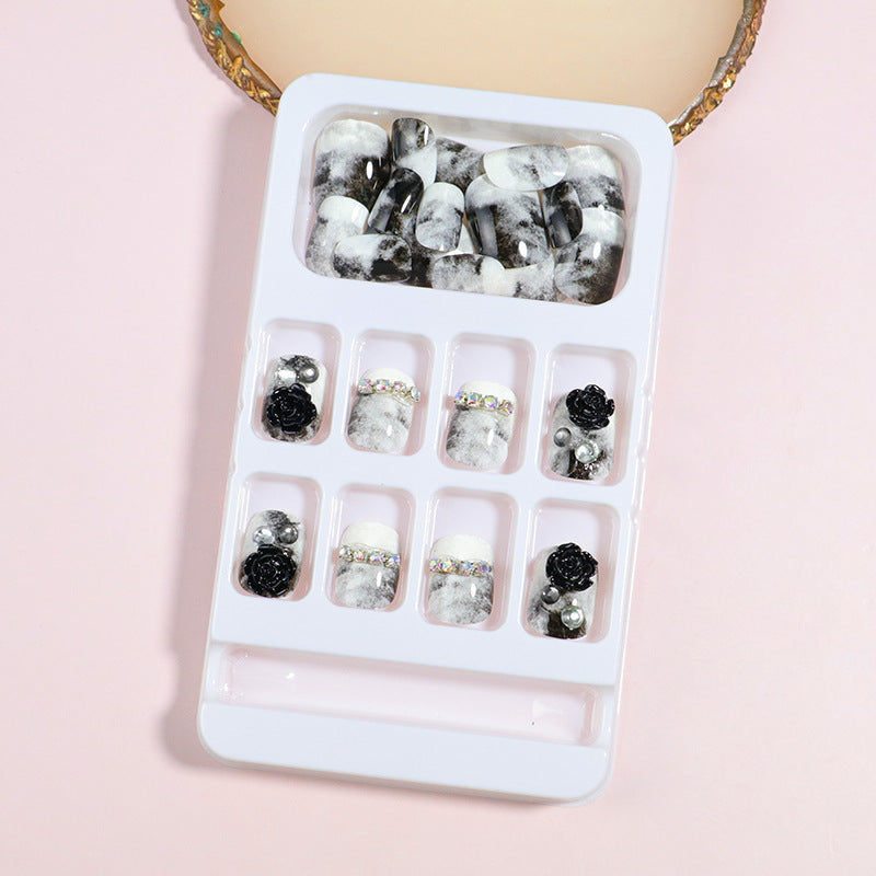 Decorative Press-On Nail Art Set with Bow Accents Bowlift