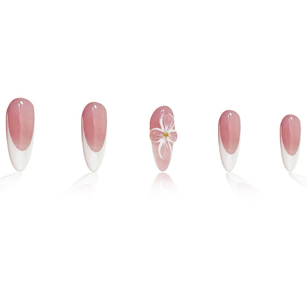 Elegant Artistic Press-On Nail Set Bowlift