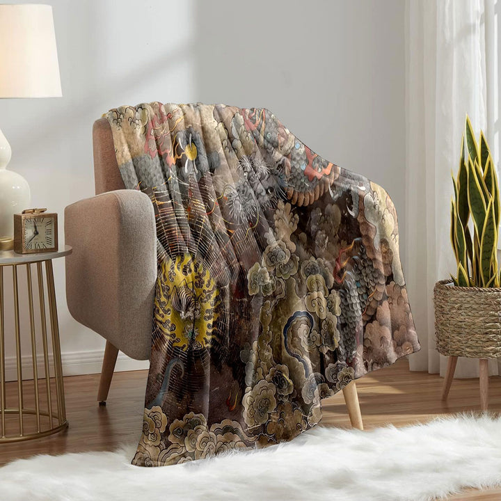 Artistic Dragon-Themed Throw Blanket