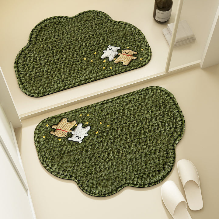 Playful Dog-Shaped Bath Mat