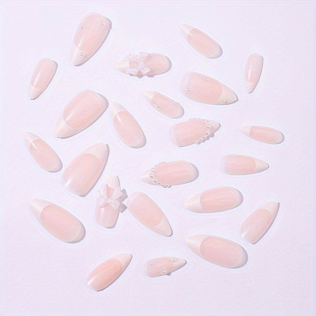 Artificial nail set with elegant decorative elements Bowlift