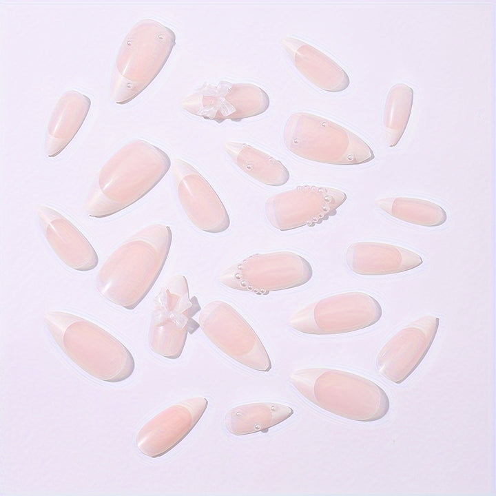 Artificial nail set with elegant decorative elements Bowlift