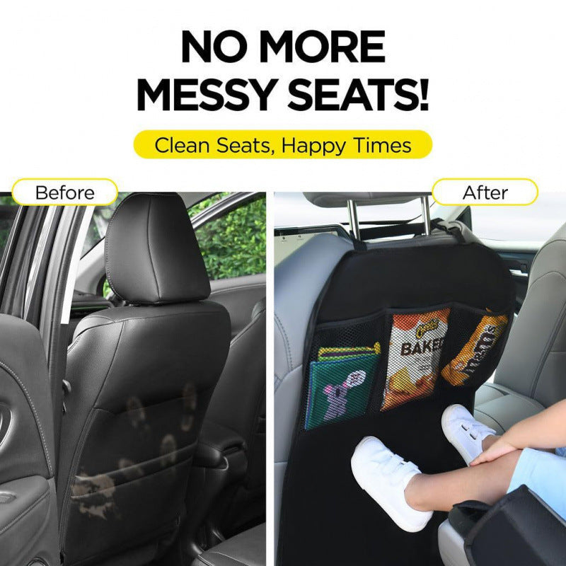 Heavy-duty waterproof backseat car seat protector with mesh storage pockets and anti-slip backing Bowlift