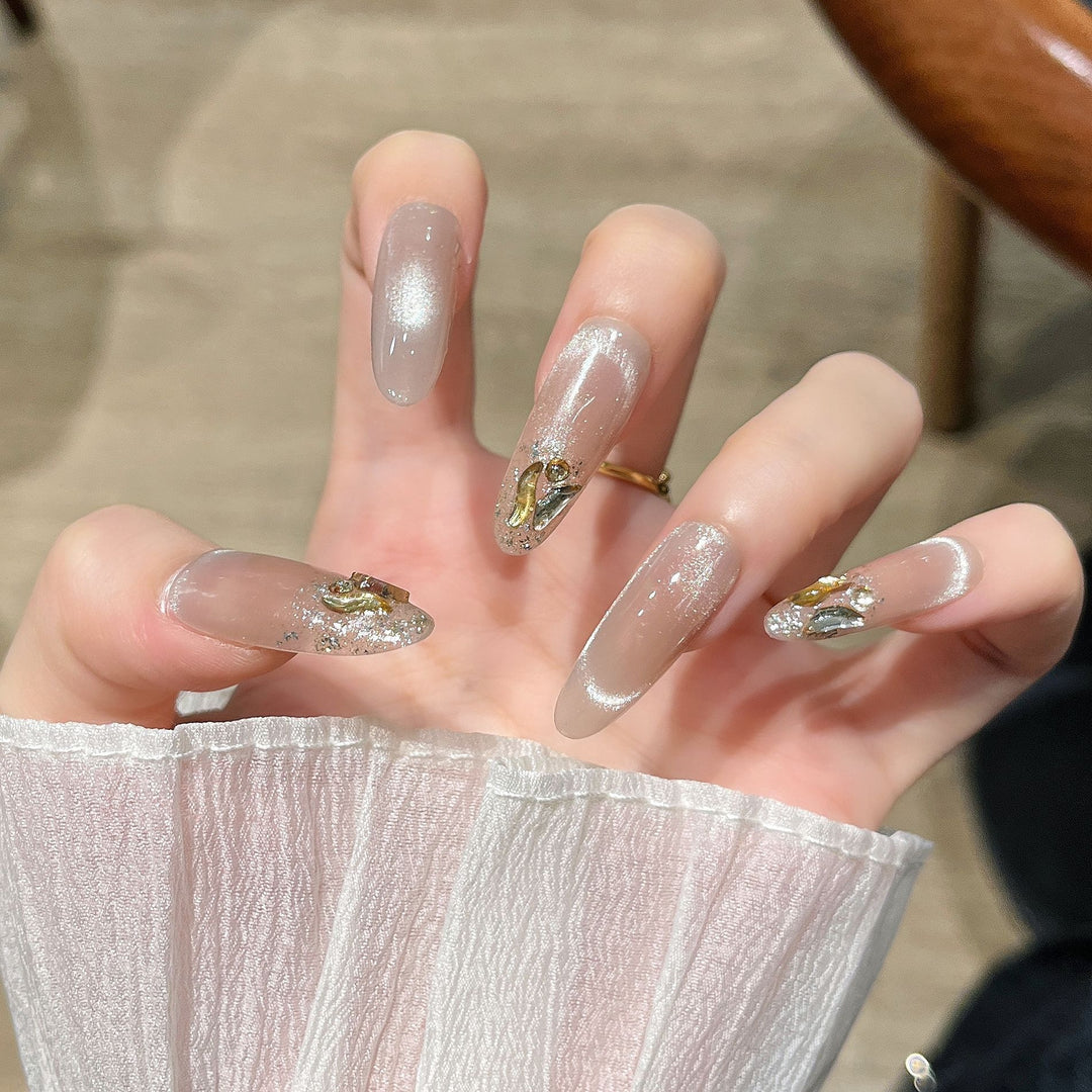 Glitter-Embellished Press-On Nail Extensions Bowlift