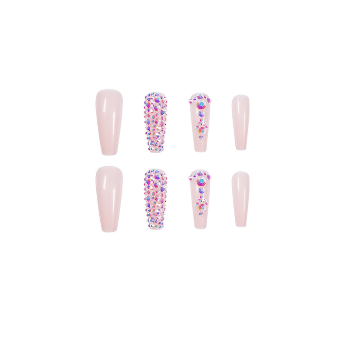 Glamorous nail extensions with rhinestone accents Bowlift
