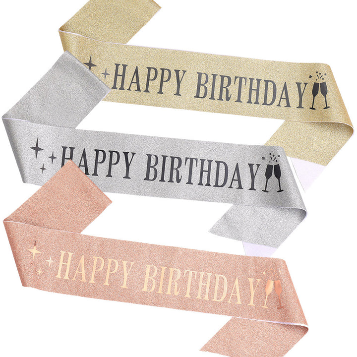Ladies Glitter Headband with "Happy Birthday" Inscription Bowlift