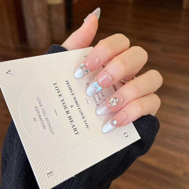 Decorative Press-On Nail Art with 3D Accents Bowlift