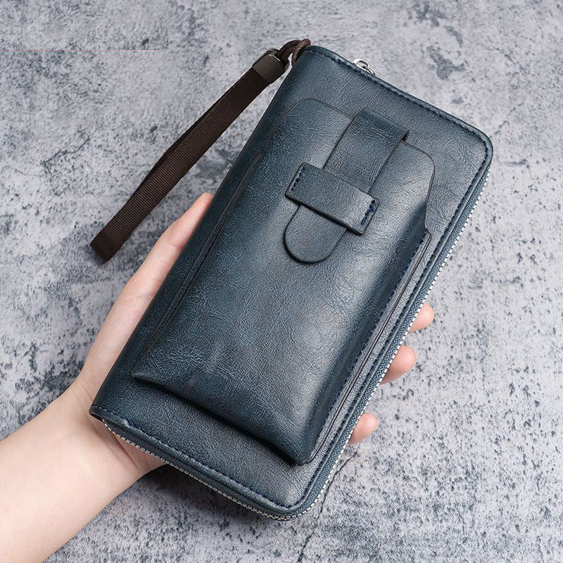Zippered Leather Travel Wallet with RFID Protection Bowlift