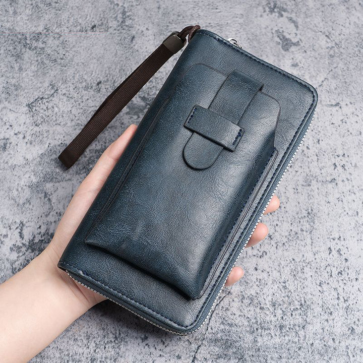 Zippered Leather Travel Wallet with RFID Protection Bowlift