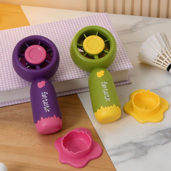 Ladies portable hand fan with playful design Bowlift